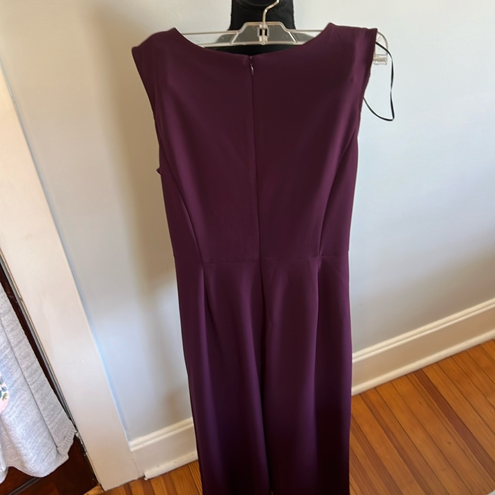 NWT Emma & Michele Plum Wide Leg Jumpsuit w/ Belt & Pockets Size 12 - Picture 11 of 12